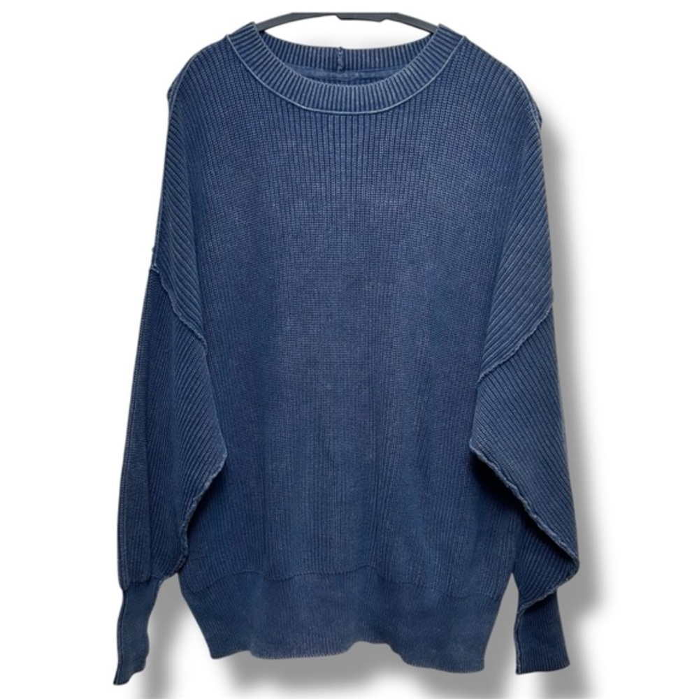 Aerie 100% Cotton Oversized Blue Heavy Knit Sweater M